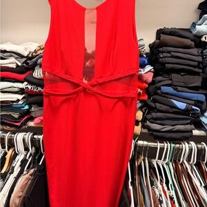 Lulu's Vibrant Red Backless Dress
